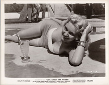 Sandra Giles 1950's ingenue very busty pose lying by pool 5x7 inch photo