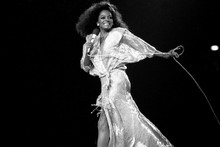 Diana Ross in sequined gown walking across stage 5x7 photo