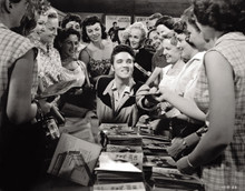 Jailhouse Rock Elvis Presley signs autographs for female fans 5x7 photo