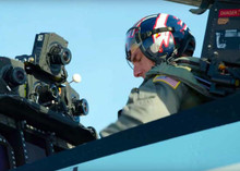 Tom Cruise sits in cockpit of jet as Pete Mitchell Maverick 5x7 inch photo