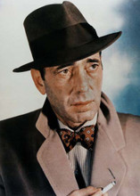 Humphrey Bogart in fedora hat & overcoat holding cigarette 5x7 inch photo