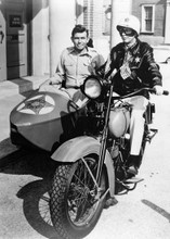 The Andy Griffith Show Andy in sidecar with Don Knotts on bike 5x7 inch photo