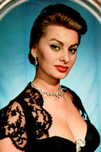 Sophia Loren 1950's busty cleavage pose portrait 4x6 inch real photograph