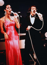 Sonny and Cher in evening dress singing together from their TV series 4x6 photo