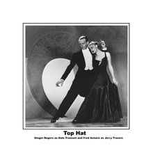 Top Hat Fred Astaire Ginger Rogers dancing together 12x12 inch poster