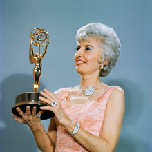 Barbara Stanwyck holds Golden Globe Award for The Big Valley 12x12 inch photo