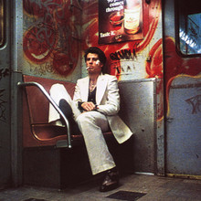 Saturday Night Fever John Travolta sits on train graffiti on wall 12x12 photo