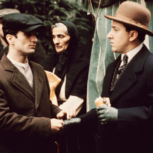 The Godfather Part II Robert De Niro with mobster in scene 12x12 inch photograph