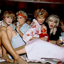 Some Like it Hot Marilyn Monroe Jack Lemmon & girls in train bed 12x12 photo