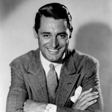 Cary Grant suave and cool portrait smiling in suit 12x12 inch photograph 1950's