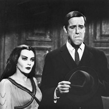 The Munsters rare image of Lily & Fred Gwynne without Herman make-up 12x12 photo