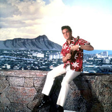 Elvis Presley plays ukulele by Diamond Head Honolulu Blue Hawaii 12x12 photo