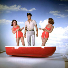 Elvis Presley in small boat being lassoed by girls Girls Girls Girls 12x12 photo