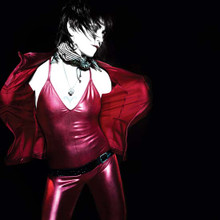 Joan Jett stunning pose in red leather dress and jacket looking sexy 12x12 photo