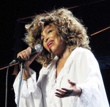 Tina Turner in concert wearing white dress circa 1990's 12x12 photo