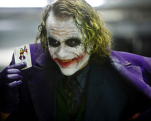 Heath Ledger as Joker holding joker card The Dark Knight 12x18 inch Poster