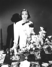 Joan Crawford beautiful pose in white tuxedo by dining table 12x18 poster