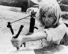 Sky West and Crooked Hayley Mills takes aim with slingshot 12x18  Poster