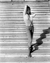 Ursula Andress full length glamour pose in white shirt & jeans 12x18  Poster
