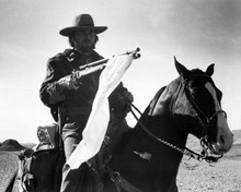The Outlaw Josey Wales Clint Eastwood with surrender flag and gun 12x18  Poster