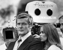 The Spy Who Loved Me Roger Moore Barbara Bach on set between takes 12x18  Poster