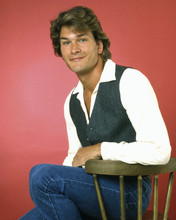 Patrick Swayze young portrait in waistcoat and jeans 12x18  Poster