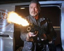 Arnold Schwarzenegger Terminator Dark Fate as Carl opening fire 12x18  Poster