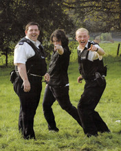 Hot Fuzz Simon Pegg Nick Frost silly pose on set 12x18  Poster