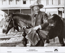 The Shootist original 1976 8x10 photograph John Wayne with rifle and horse