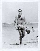 Sean Connery full length pose in swim shorts on beach as Bond 8x10 Thunderball