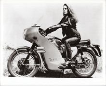 Thunderball 8x10 photograph Luciana Paluzzi as Fiona in leather on BSA motorbike