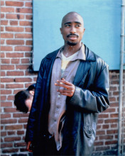 Tupac 8x10 press photo smoking cigarette wearing leather jacket