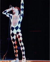 Queen Freddie Mercury in concert 8x10 press photo Freddie in black/white leotard
