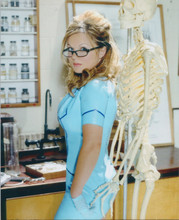 Geri Halliwell The Spice Girls poses next to skeleton in lab 8x10 photo
