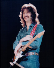 Eric Clapton 1970's in concert pose in denim with guitar 8x10 photo