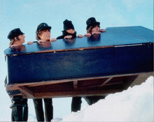 The Beatles in Help John Paul Ringo George pose in snow with piano 8x10 photo