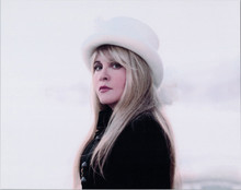 Stevie Nicks poses in white hat 8x10 photograph