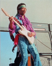 Jimi Hendrix cool pose playing guitar at outdoor concert 8x10 press photo