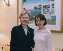 Natalie Portman Hillary Clinton 8x10 press photo smiling together