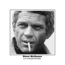 Steve McQueen as Frank Bullitt iconic pose smoking cigarette 8x10 photo