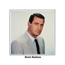 Rock Hudson in striped suit 8x10 inch photo 1960's era