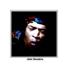 Jimi Hendrix classic pose 8x10 photo with border &  name printed underneath