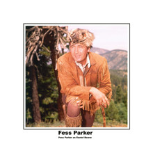 Fess Parker as Davy Crockett in bucksin jacket & famous hat 8x10 photo
