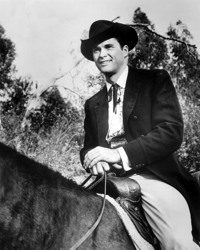 Maverick classic western TV series Robert Colbert on horse as Brent ...