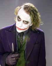 Heath Ledger as Joker holding knife 8x10 studio portrait The Dark Knight