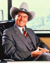 Larry Hagman smiling portrait as JR Ewing wearing stetson Dallas 8x10 photo