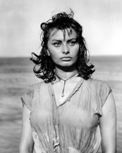 Sophia Loren sensual pose in wet dress Boy On A Dolphin movie 1957 8x10 photo