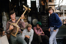 The Monkees Mickey Dolenz holds harp posing with the guys 8x10 photo 1960's era