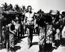 Ron Ely walks amongst villagers Tarzan classic 1968 TV series 8x10 photo