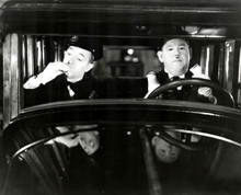 Laurel and Hardy Stan & Ollie as cops in The Midnight Patrol 8x10 photo in car